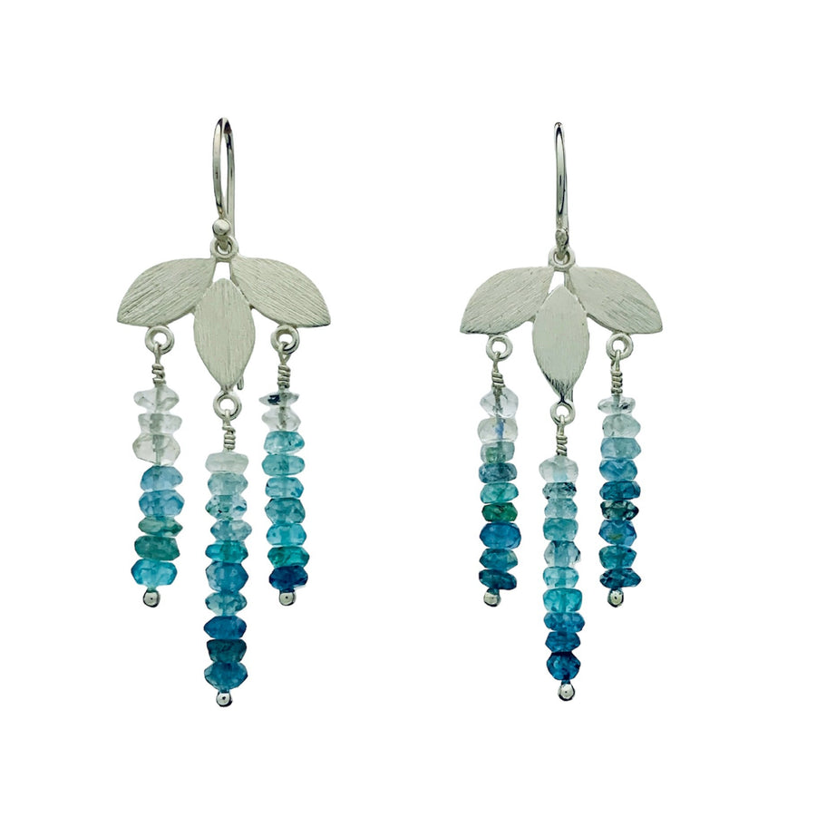 Kamala Earrings in Sterling Silver and Aquamarine