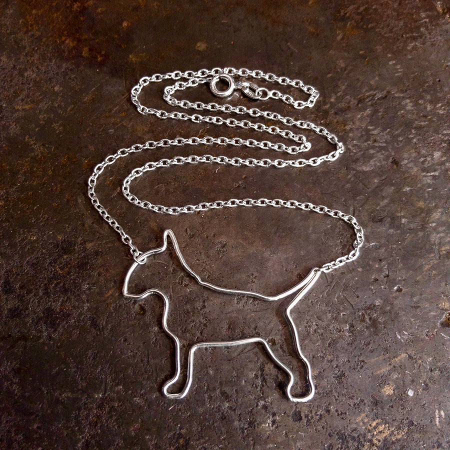 Bull Terrier Necklace Sterling Silver