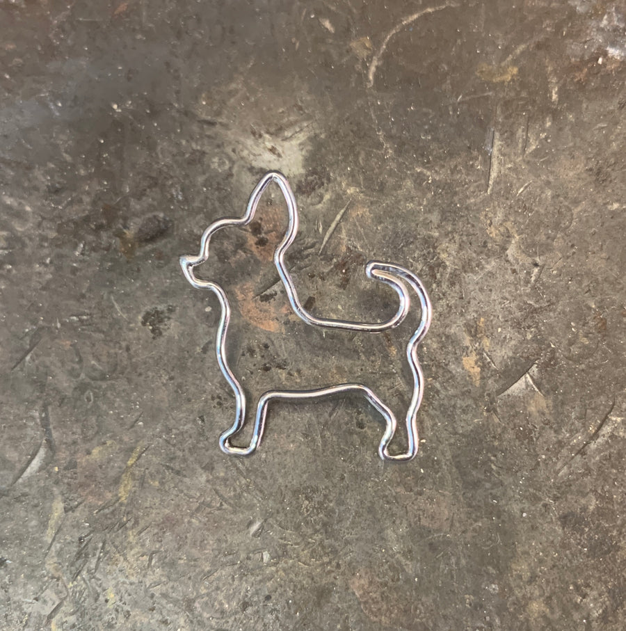 Chihuahua Pin Brooch Sterling Silver