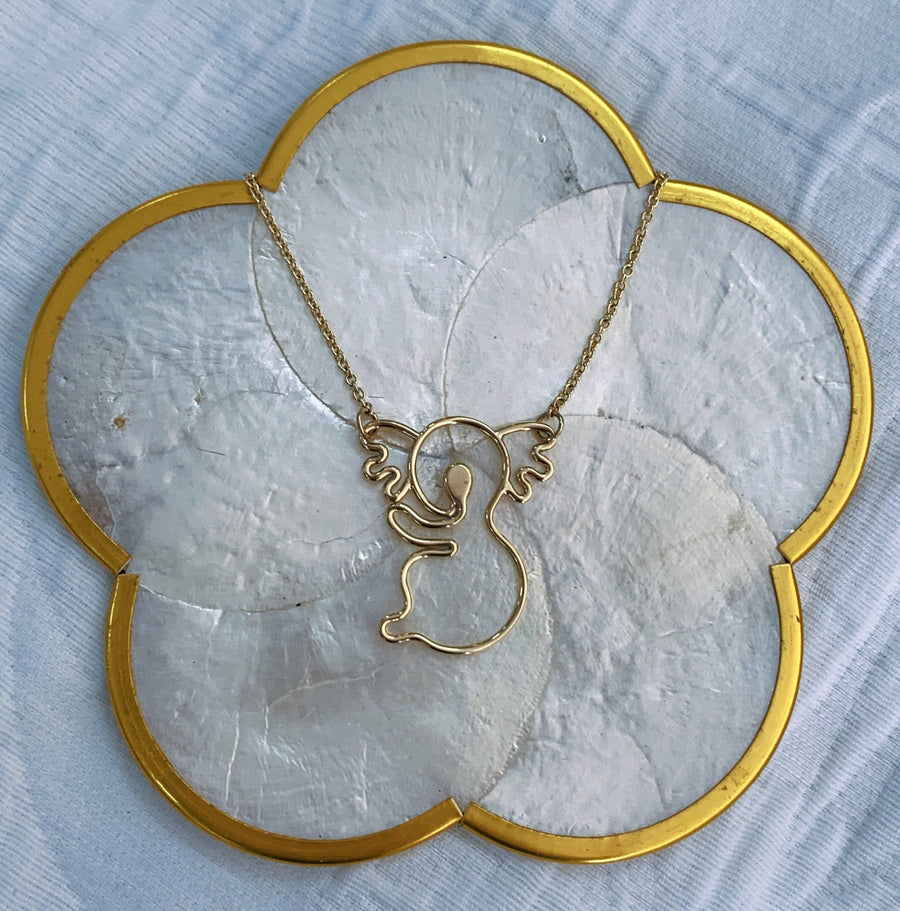 Gippsland Koala Necklace in Yellow Gold
