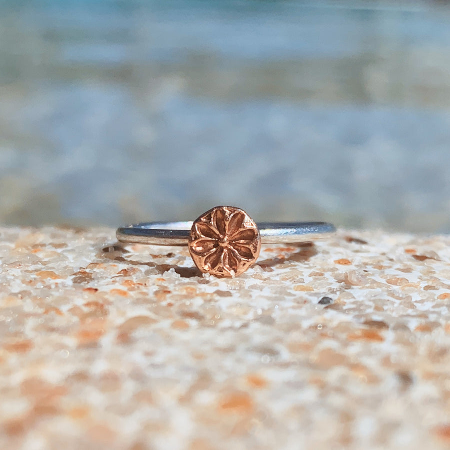 Medium Sea Pod Ring in Rose Gold and Sterling Silver